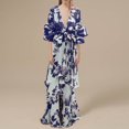 thumbnail image 4 of TSADFHJI Jupe Maxi Fendue Robe Décontractée pour Femmes Fil de Chiffon Robe Ample Grande Taille G Bleu, 4 of 4