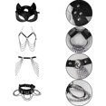 thumbnail image 3 of Máscara de ojo de zorro JAMW tendencia sexy bondage conjunto de 4 piezas verde, 3 of 5