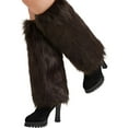 thumbnail image 7 of OQRKI 40cm Faux Fur Leg Warmer Plush Fashion Long Leg Warmer Boot Cuffs Cover for Women Girls (Brown), 7 of 7