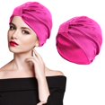 thumbnail image 1 of 1PC Women Imitation Silk Double-layer Night Cap Cross Twisted Hair Cap Headgear, 1 of 3