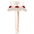thumbnail image 3 of ANGARA Freshwater Cultured Pearl Floral Ring with Rubies in 14K Rose Gold for Women | June Birthstone, Birthday, Anniversary, Jewelry Gift for Women | Pearl Ring, 3 of 8