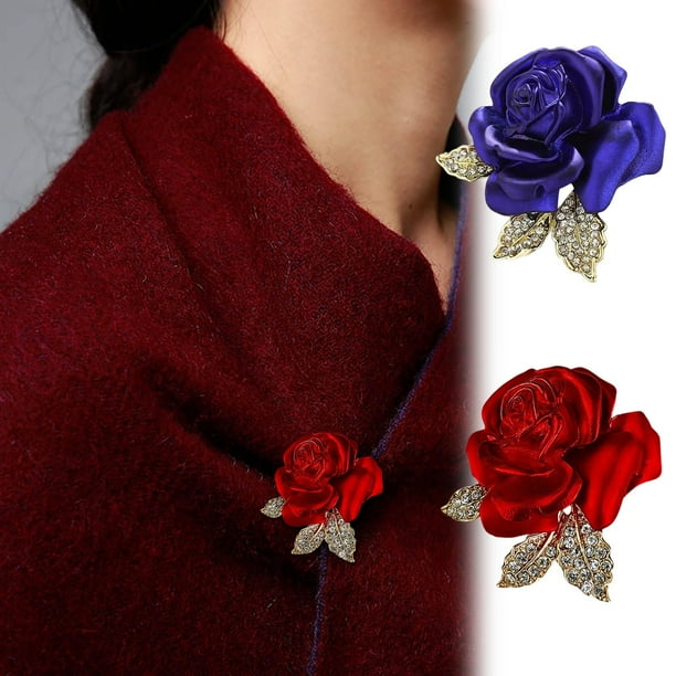mfyjkho Broche de rosa para mujer, broche de ramillete para boda, broche de solapa para traje para eventos formales, 1 pieza