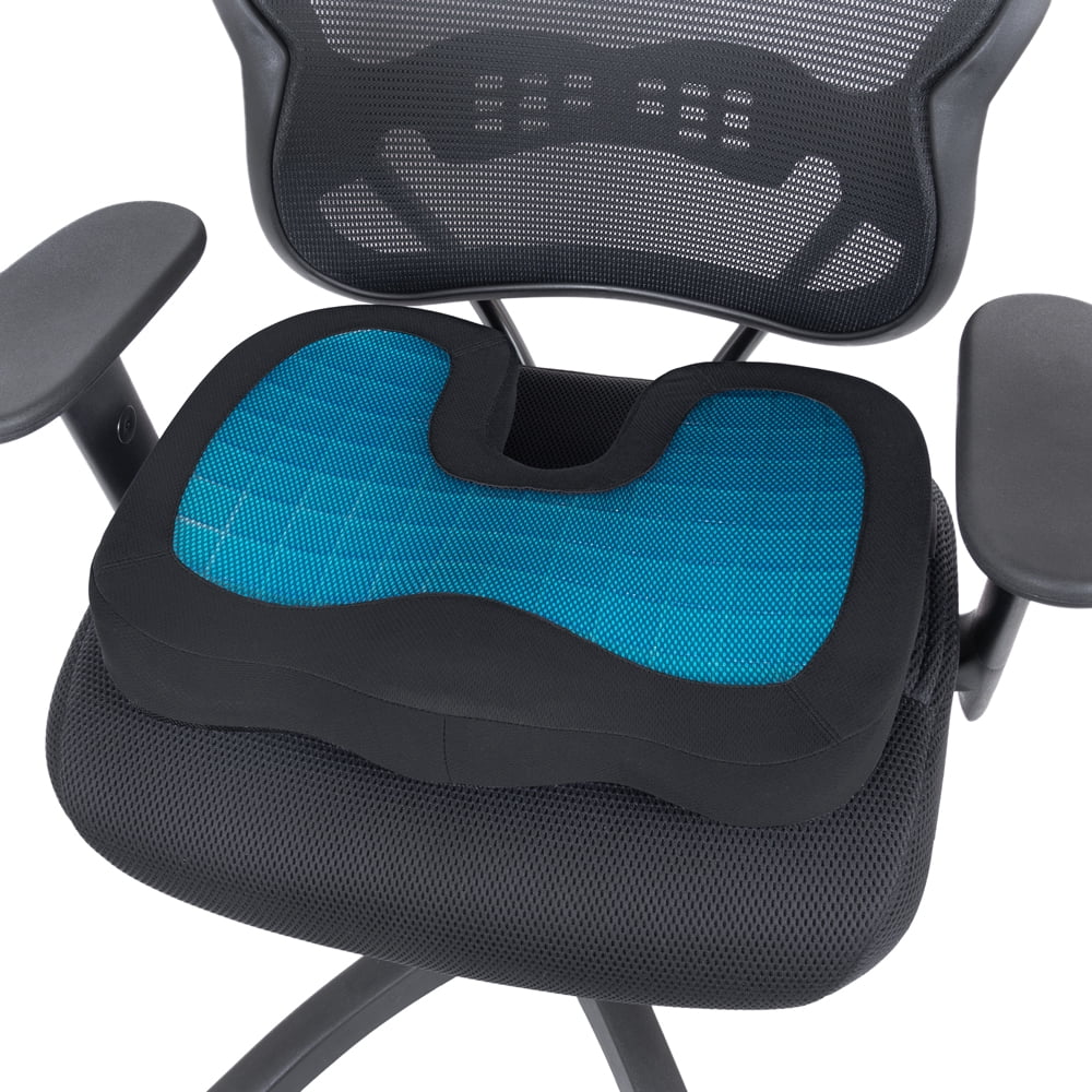 Motor Trend MTCG-100+110 Lumbar Support Cushion + Cooling Seat Cushion with Memory Foam - Made with Orthopedic Fill for Maximum Comfort & Back Pain Relief - Perfect for Car and Office Chairs