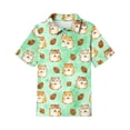 thumbnail image 4 of Polo Shirts for Girls Short Sleeve Henley Cute Cartoon Animal Print T Shirts Button Closure Comfy Causal School Uniform, 110, 4 of 5