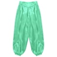 thumbnail image 4 of YUUMIN Kids Girls Praise Belly Dance Pants Wide Leg Bloomers Trousers for Arab Carnival Party Performance Light Blue 12, 4 of 6