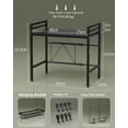 thumbnail image 2 of Soporte extensible para microondas, Organizador de Cocina, Repisas para cocina en Altura ajustable, Estante para Cocina, 2 Niveles con 8 Ganchos, 1 servilletero, 1 cesto para Especias, Negro, 2 of 6