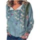 thumbnail image 1 of Blusa informal de manga larga con cuello en V y estampado a la moda para mujer Fridja  fksj2681, 1 of 5