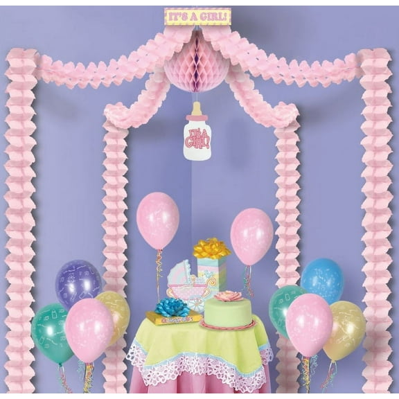 Pack of 6 Pink Baby Shower Canopy Decorating Party Kit 20' x 20'