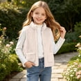 thumbnail image 3 of NAISIBABY Girls Fleece Vest,Zip-Up Mock Neck Stand Collar Sleeveless Jacket Warm Outerwear with Pockets Size 12, 3 of 8