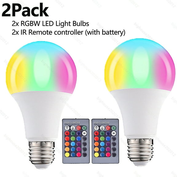 1/2PCS RGB RGBW LED Bulb Light 16 Color Changing E27 Lamp   IR Remote Controller