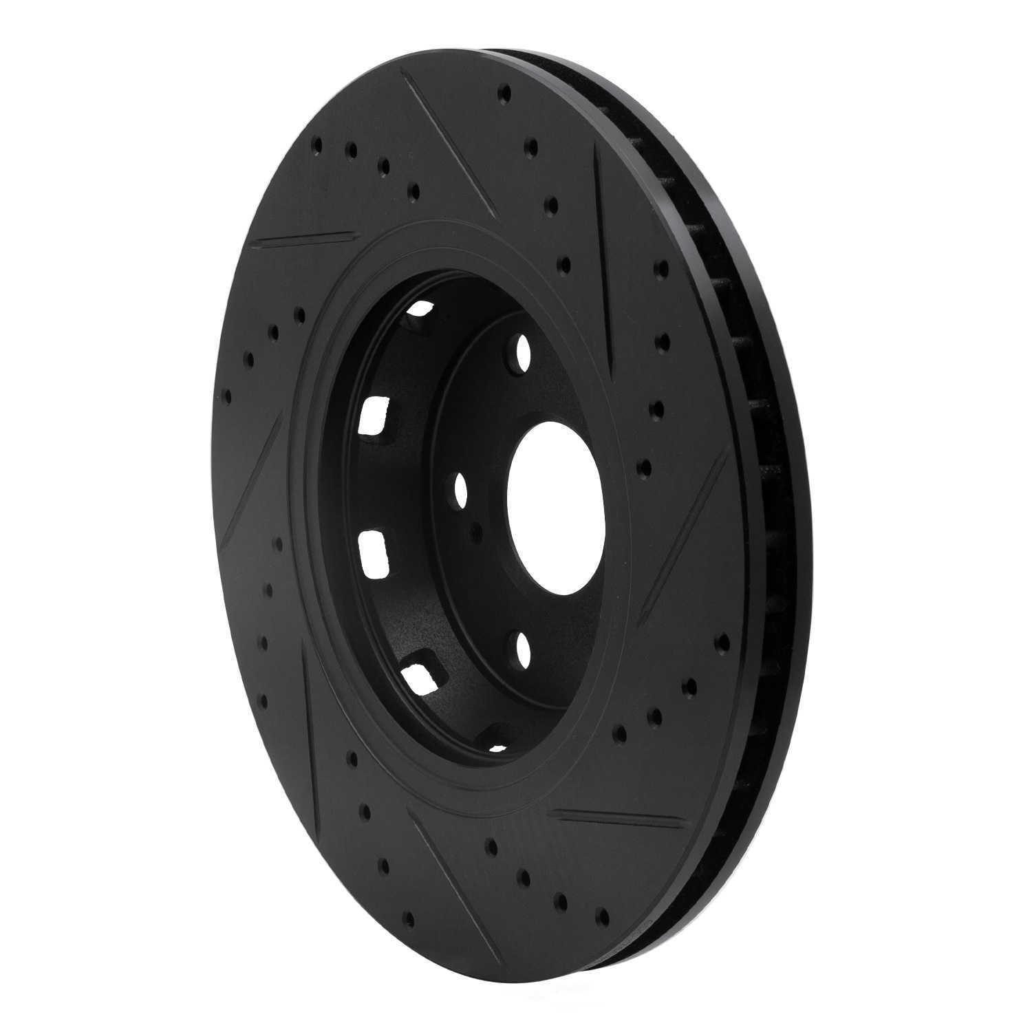 Dynamic Friction Company 633-76085L DFC Brake Rotor - Drilled And Slotted - Black