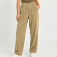thumbnail image 2 of UKHCCC Women's Corduroy Casual Pants Elastic Waist with Pockets Straight Leg Trousers for Fall Winter Daily Comfort S-2XL, 2 of 7