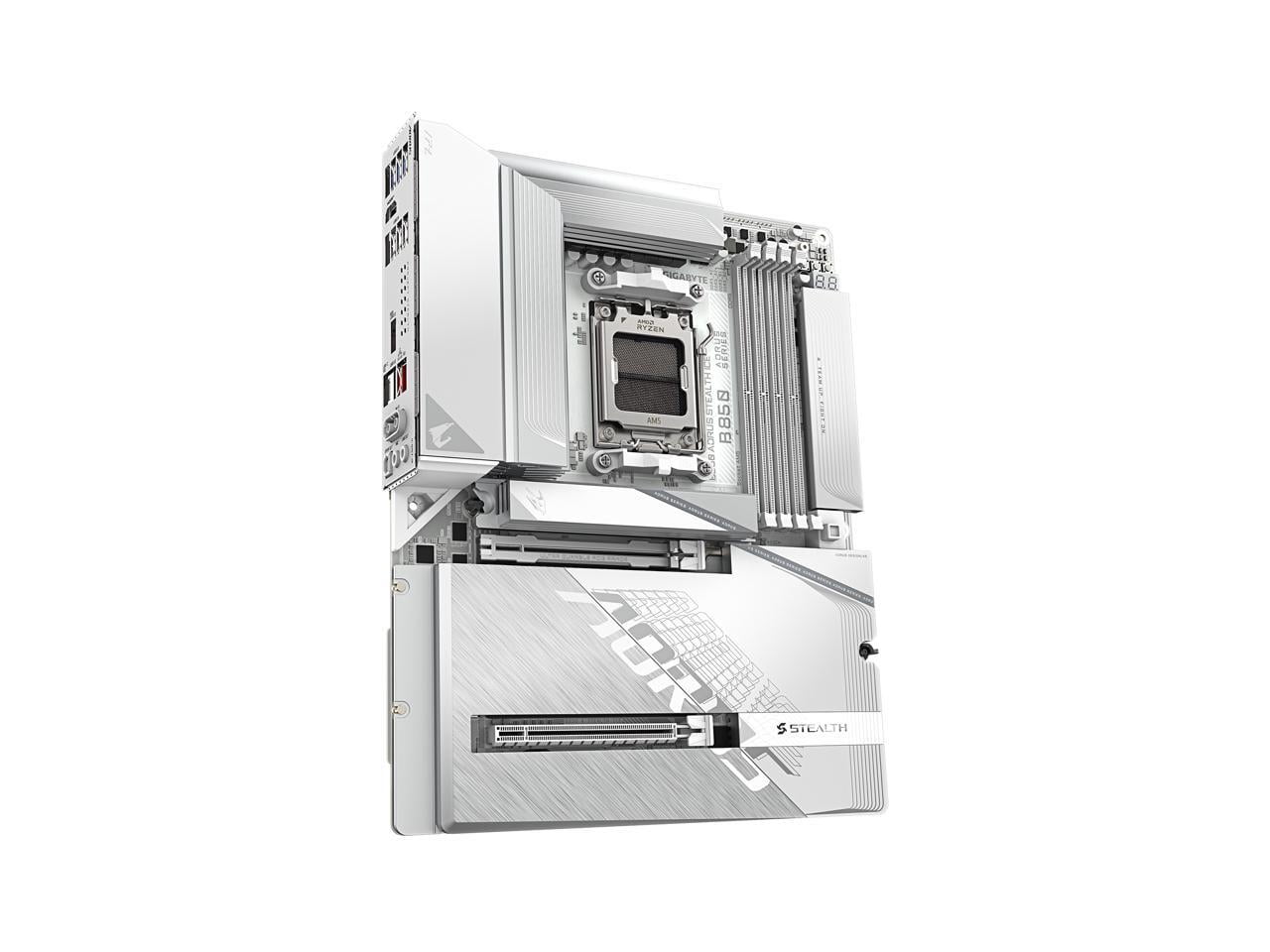 Aorus STEALTH B850 A STEALTH ICE Gaming Desktop Motherboard, AMD B850 Chipset, Socket AM5, ATX