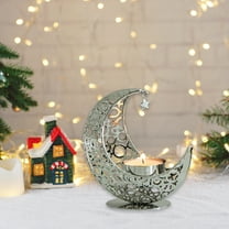 Iron Star Moon Decorative Candle Holder - Valentine's Day Table Celestial Candlestick with Festive Atmospheres, Metal Star and Moon-Shaped Candle Stand for Holiday Romantic Decor