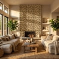 thumbnail image 2 of Fahomiss Abstract Geometric Acoustic Wood Slat Wall Tiles 4-Pack 24"x24", 3D Panel, Walnut, 2 of 11