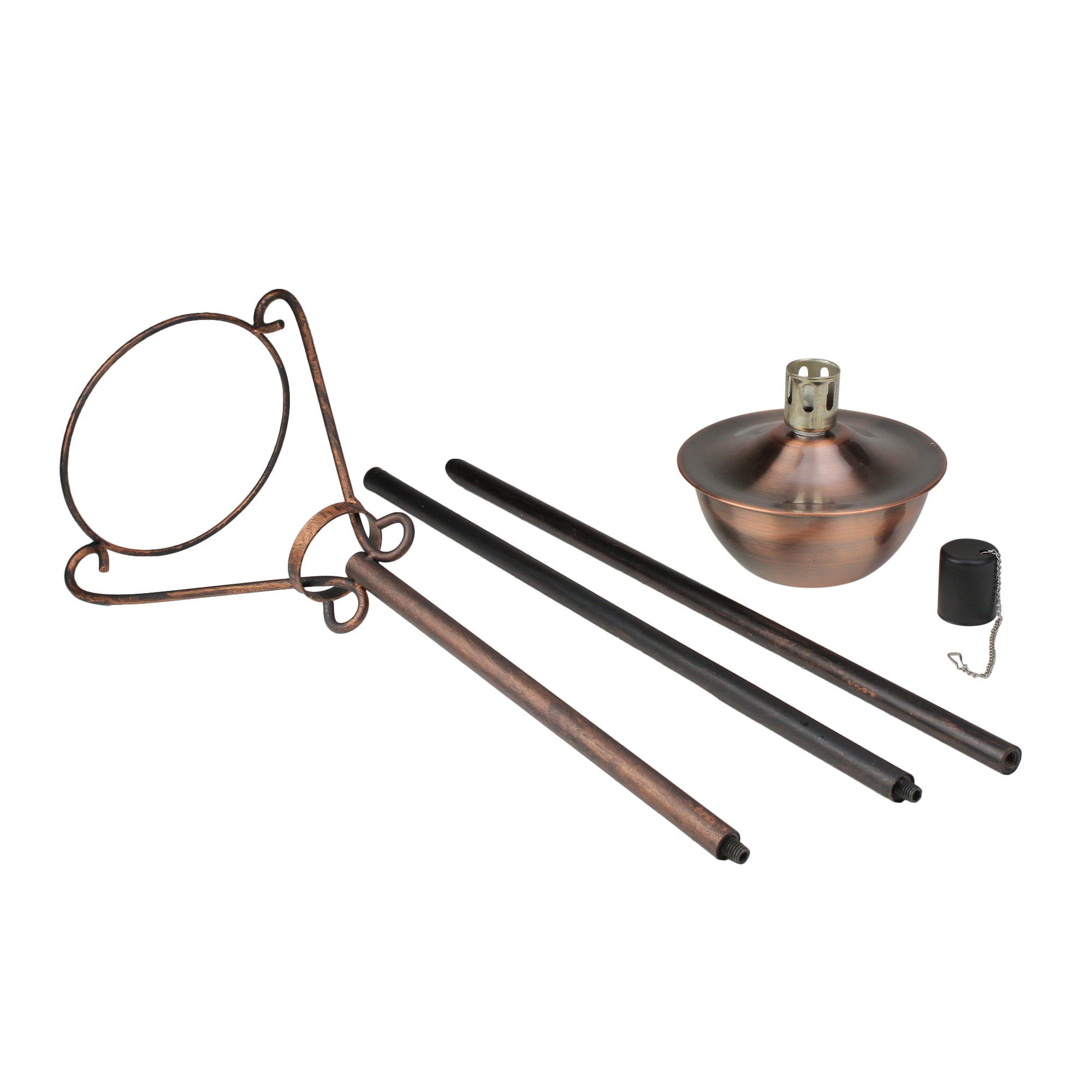 Northlight 61" Half Moon Garden Oil Lamp Outdoor Patio Torch - Brushed Copper
