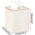 thumbnail image 5 of Square Linen Tissue Box Cover - Stylish Cube Tissue Box Holder with Magnetic Bottom, Decorative Tissue Box for Vanity Toilet Tank Dresser Night Stand Table Countertop Office Car, Beige, 5 of 7