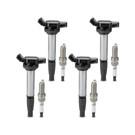 Ignition Coil Set with Spark Plugs 4 - Compatible with 2010 - 2015 Toyota Prius 1.8L 4-Cylinder 2011 2012 2013 2014