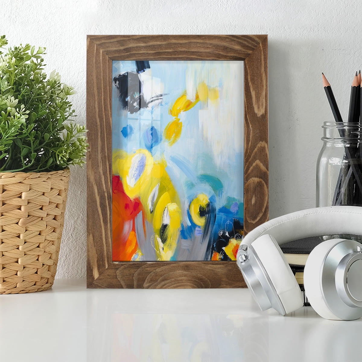 In the Loop III -Framed Print w/glass-Walnut
