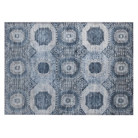 Dalyn Rugs Machine Washable Indoor/Outdoor Chantille Blue 1'8" x 2'6" Rug