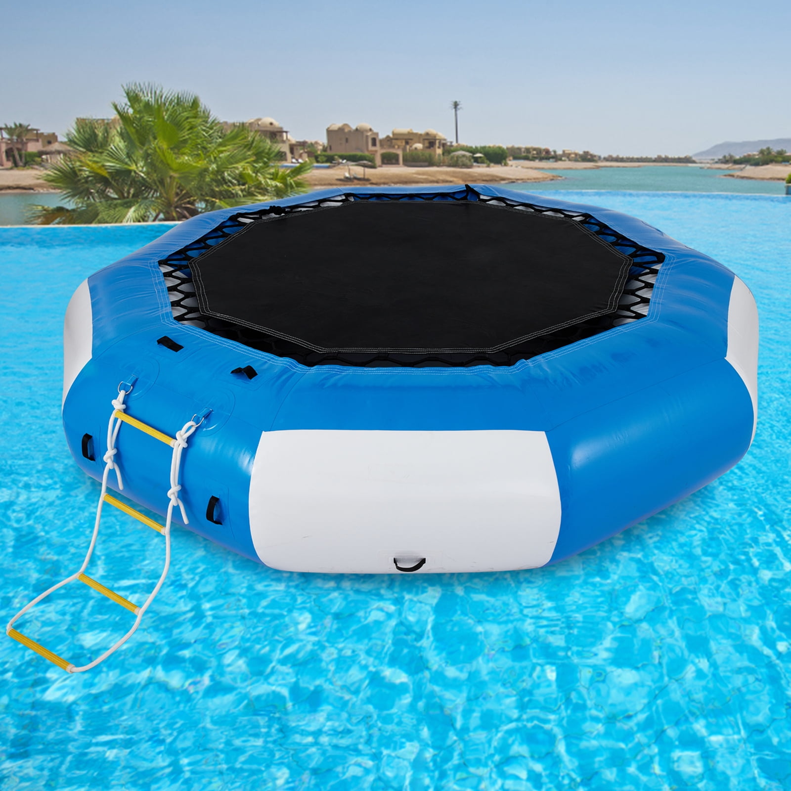VEVOR 13ft Inflatable Bouncer, Green Water Trampoline Splash Padded Inflatable Bouncer Swim Platform Water Sports - Walmart.com