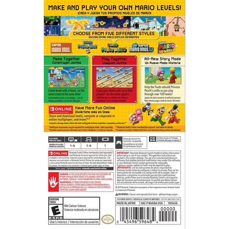 Version (Nintendo - Mario Maker Nintendo Super Switch) U.S. 2