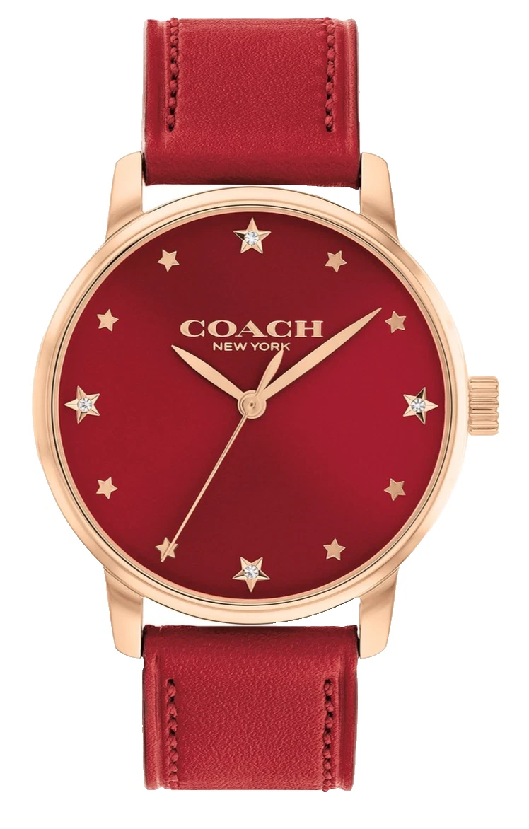 Coach 14503878 Boyfriend Silver Logo Dial Red Silicone Band  display picture 1