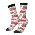 thumbnail image 1 of Balery Watercolor Red Truck And Fir Tree Calcetas Largas con Estampado para Hombre y Mujer – Suaves y Transpirables, Talla Única (US 5-11), 1 of 6