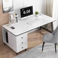 thumbnail image 3 of Monitor Working Office Desks Conference Meeting Storage Laptop Office Desks Multifunctional Reading Scrivania Room Furnitures My Lux Decor Round, 3 of 30