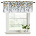 thumbnail image 2 of 2 Pack Valances for Windows, Floral Eucalyptus Leaves Window Valances for Living Room/Bedroom/Bathroom, Daisy Summer Botanical Watercolor Light Filtering Kitchen Curtain Valance 60"W x18" L, 2 of 9