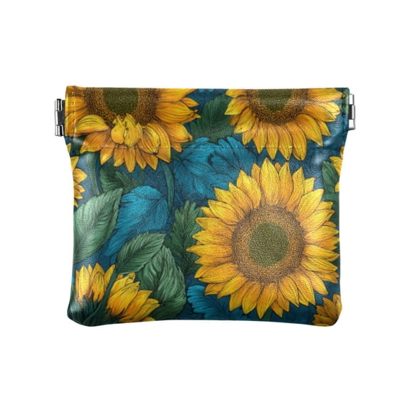 JLWWHD Seamless Pattern Of Sunflowers Women's Coin Purses & Pouches - Wallets Card Cases with RFID Blocking - Slim Money Organizers for Daily Use