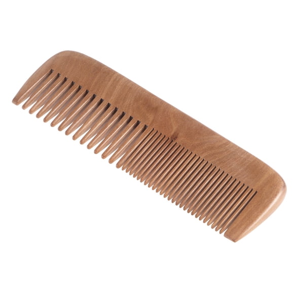 1PC Pocket Wooden Comb Natural Peach Wood Anti-static Massage Health Care Combs (Wide and Thin Serration)