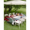 thumbnail image 3 of Outdoor Tablecloth with Umbrella Hole and Zipper, Christmas Gnomes Rectangle Table Cloth 60x102 Inch Waterproof Tablecloth, Red Black Plaid Xmas Tree Snowflake Picnic Table Cover for Patio Camping, 3 of 7