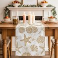 thumbnail image 2 of Table Runners 36 Inches Long Dress Scarves, Khaki Coastal Summer Farmhouse Kitchen/Dining Table Decor Table Runner, Short Coffee Tablerunners, Coral Shell Starfish Nautical 13x36 Inch, 2 of 9