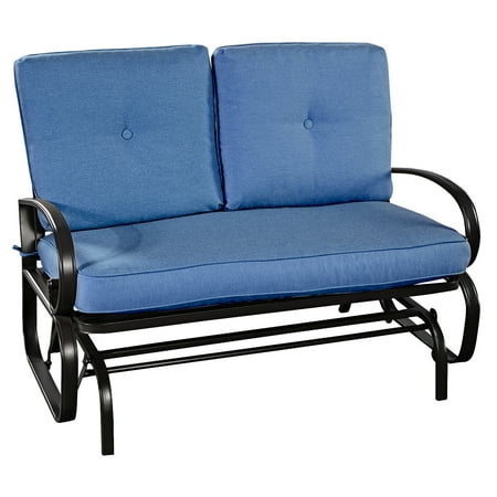 rocking cushions glider benches outdoor bench patio suniga cushioned loveseat costway seat frame steel