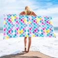 thumbnail image 3 of Suncoda Microfiber Beach Towel Oversized Lightweight Quick Dry Colorful Beach Towel Sand Proof Absorbent Beach Blanket Multi-Purpose Towel for Travel Swimming Pool 27x59 inch, 3 of 8