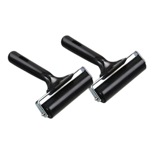 Rodillo de tinta Brayer de goma de 2 piezas, rodillo de impresión de diseño ergonómico y plano para 10 centímetros