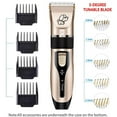 thumbnail image 2 of Dog Shaver Clippers Low noise Rechargeable Cordless Electric Quiet Hair Clippers Set for Small/Large Cats Dogs -Gold, 2 of 7