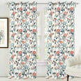 thumbnail image 6 of DriftAway Ada Floral Botanical Print Flower Leaf Lined Thermal Insulated Room Darkening Blackout Grommet Window Curtains 2 Layers Set of 2 Panels Each 52 Inch by 84 Inch Ivory Orange Teal, 6 of 6