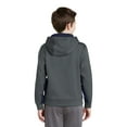 thumbnail image 2 of Sport-Tek Youth Sport Wick Fleece Colorblock Hooded Pullover-S (Dark Smoke Grey/ Navy), 2 of 6