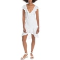 thumbnail image 1 of Max Studio London Mini vestido con ribete de volantes para mujer, blanco, mediano, 1 of 1
