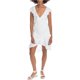 thumbnail image 1 of Max Studio London Mini vestido con ribete de volantes para mujer, blanco, mediano, 1 of 1