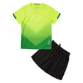 thumbnail image 3 of LiiYii Kids Boys Football Jerseys Shirts Shorts Set Basketball Athletic Sports Suit Fluorescent Green S, 3 of 7