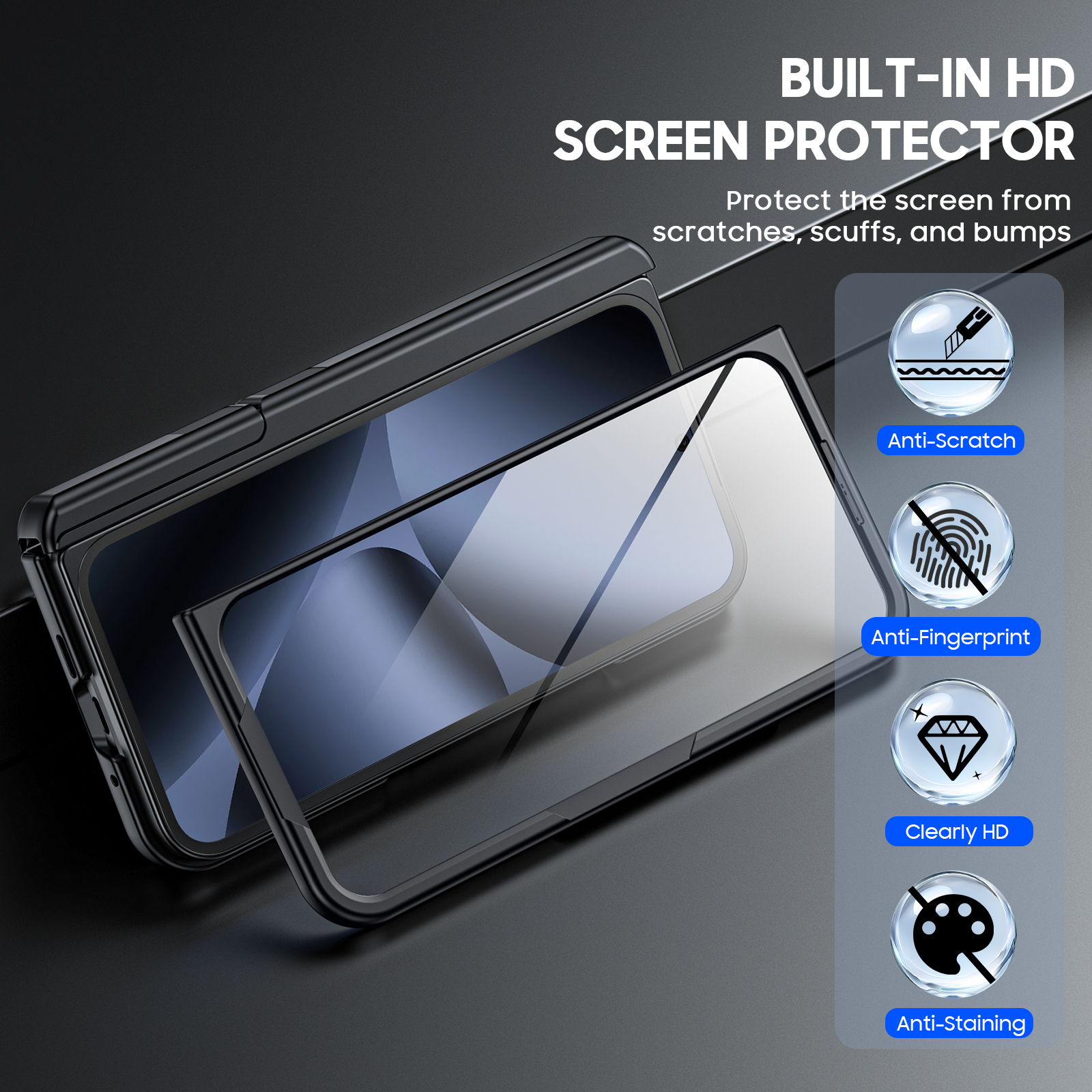 Vizvera for Google Pixel 10 Pro Fold Case with Card Holder [RFID Blocking] Camera Cover,Hinge Protection,Built-in Hidden Kickstand,Screen Protector,Slim Shockproof Phone Case-Black