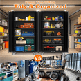 thumbnail image 5 of 72" H Metal Storage Cabinet with 4 Adjustable Shelves and 4 Wheels,Steel Lockable Tool Cabinet for Home,Garage,Office,Shop, 5 of 6