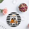 thumbnail image 4 of FMSHPON Happy Halloween Truck with Gnome Pumpkin Stripe Texture Set of 8 Round Coaster for Drinks, Absorbent Ceramic Stone Coasters Cup Mat with Cork Base for Home Kitchen Room Coffee Table Bar Decor, 4 of 6