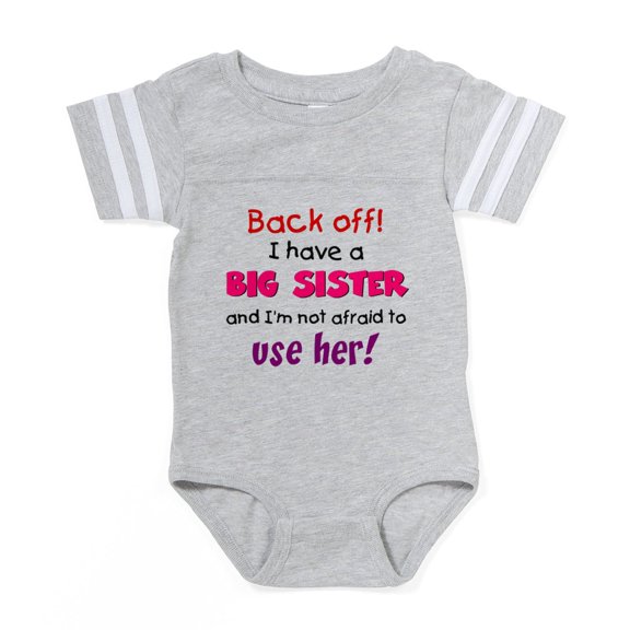 CafePress - Backoff Sister - Cute Infant Baby Football Bodysuit