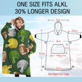 thumbnail image 4 of Oversized Wearable Blanket Hoodie,Green Football Helmets and Balls Pattern Sherpa Blanket Hoodie with Super Pockets,Super Warm Fuzzy Pullover for Women & Men, 4 of 6
