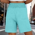 thumbnail image 6 of Inverlee Womens Elastic High Waist Shorts with Pockets Casual Summer Loose Fit Beach Shorts Daily Wear Loose Short Sky Blue S, 6 of 6