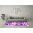 thumbnail image 3 of Ahgly Company Indoor Round Abstract Pink Modern Area Rugs, 6' Round, 3 of 4